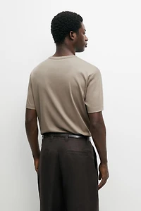 100% cotton henley T-shirt