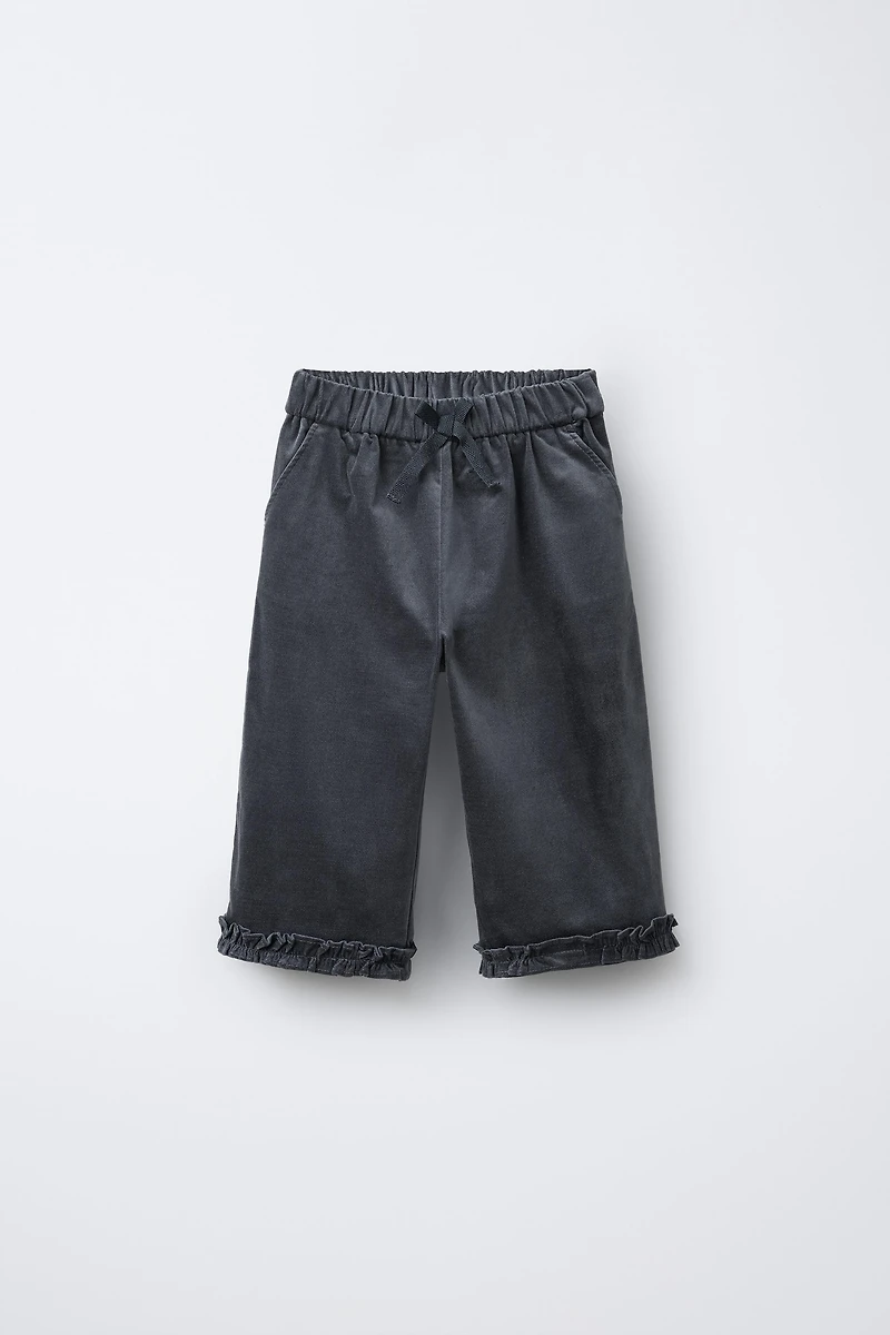 PANTALON JUPE-CULOTTE EN VELOURS