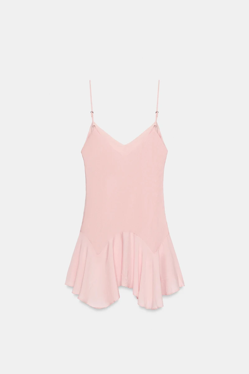 RUFFLED COMBINATION DRESS