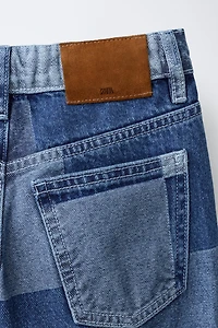 PATCHWORK WIDE LEG JEANS