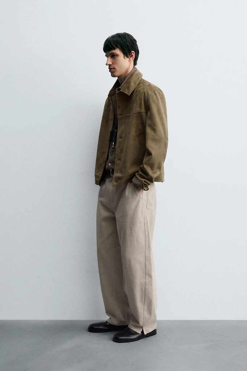 VESTE EFFET DAIM REGULAR FIT