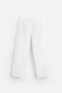 RELAXED FIT COTTON LINEN PANTS