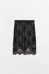 SEQUIN LACE COMBINATION SKIRT