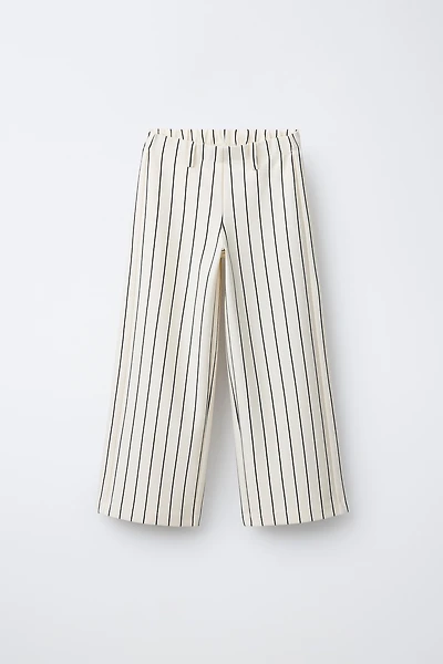 STRIPED PONTE WIDE LEG PANTS