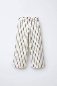 STRIPED PONTE WIDE LEG PANTS