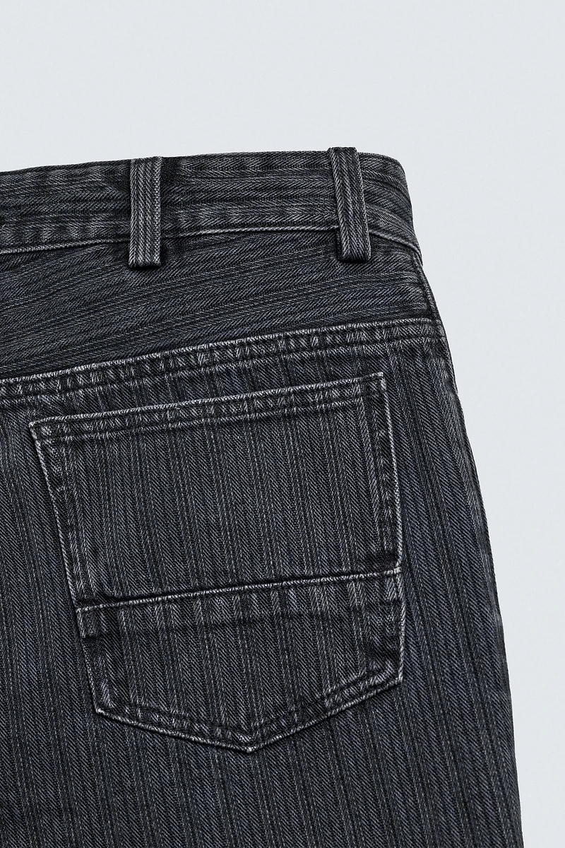 TEXTURE STRIPED JEANS