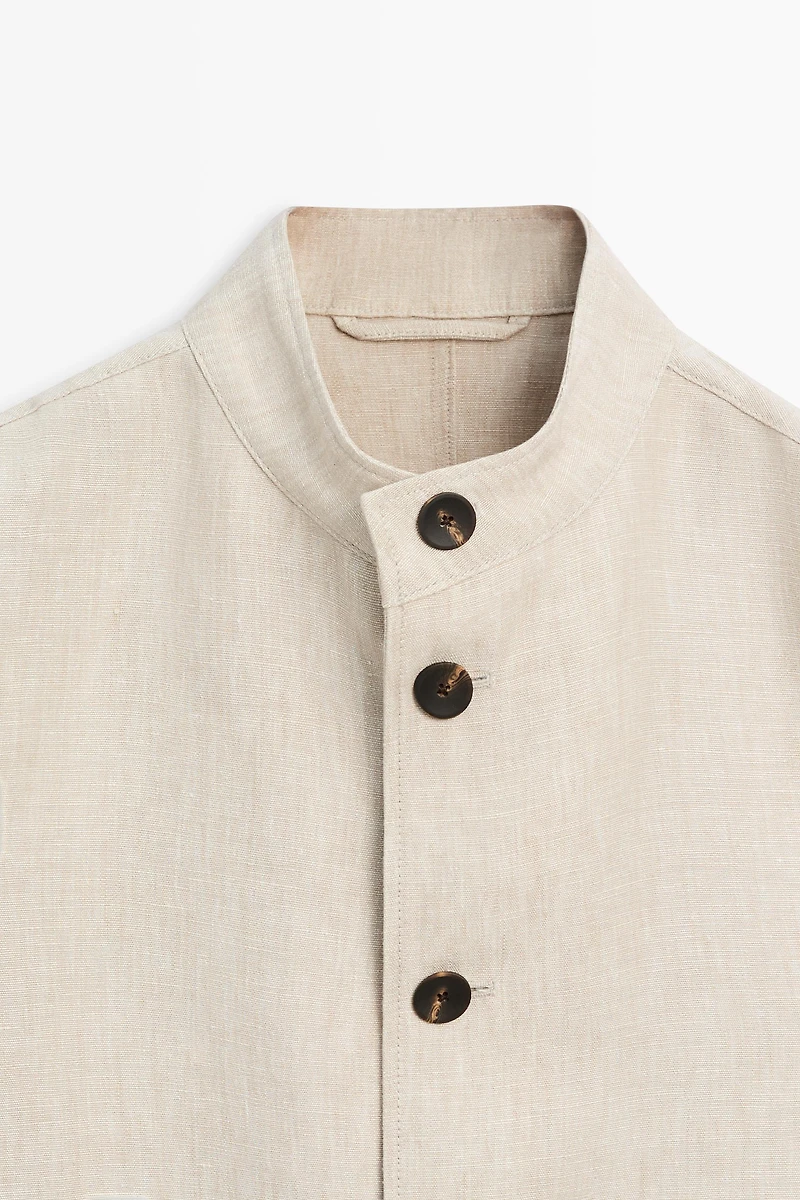 100% linen total look overshirt
