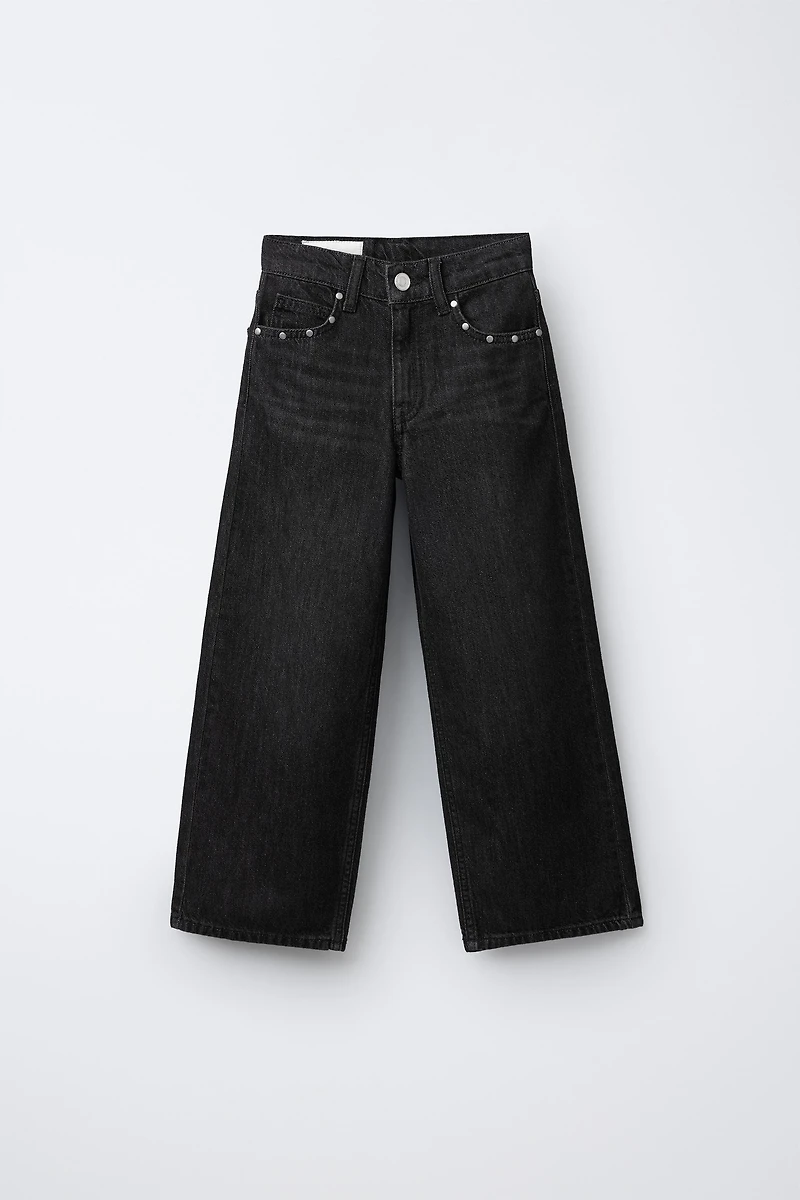 WIDE LEG JEANS STAR PATCHES