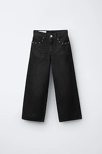 WIDE LEG JEANS STAR PATCHES