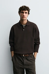 CHENILLE KNIT POLO SHIRT