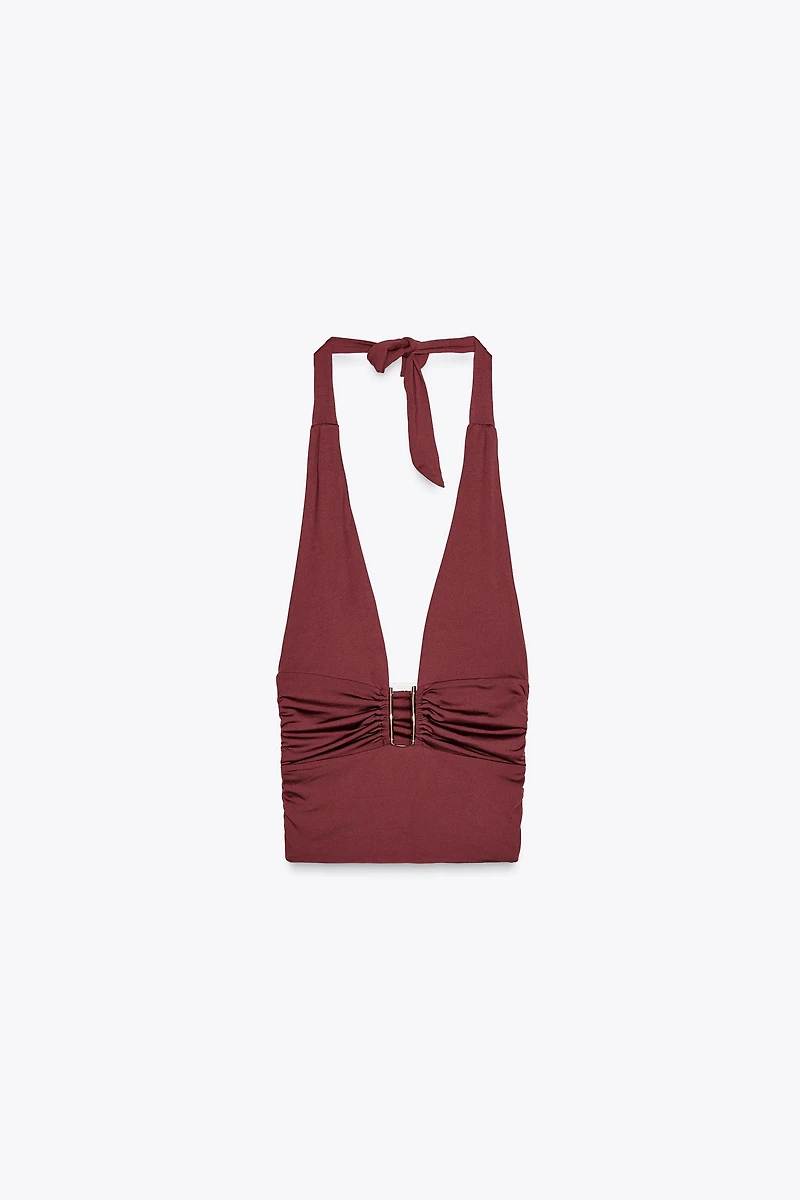 DRAPED HALTER TOP