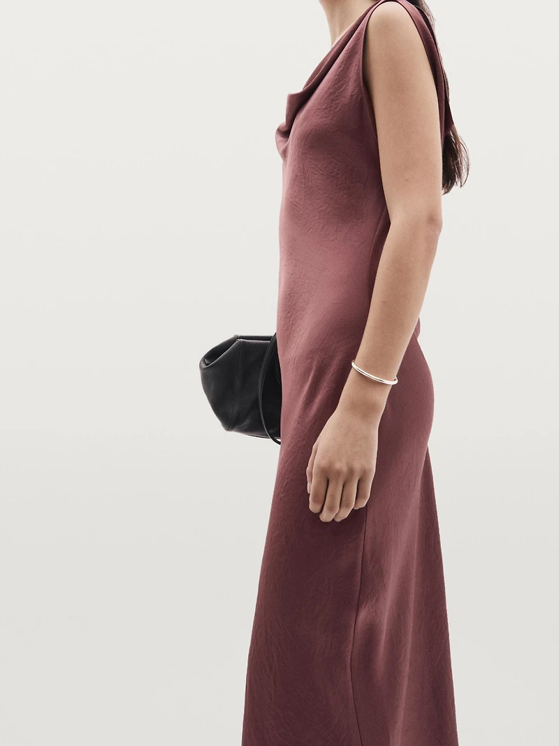 Long satin dress with back detail