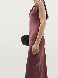 Long satin dress with back detail