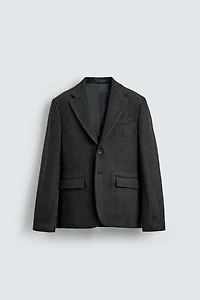 HERRINGBONE TEXTURED BLAZER