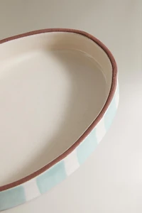 STRIPED CERAMIC BATHROOM SOAP DISH