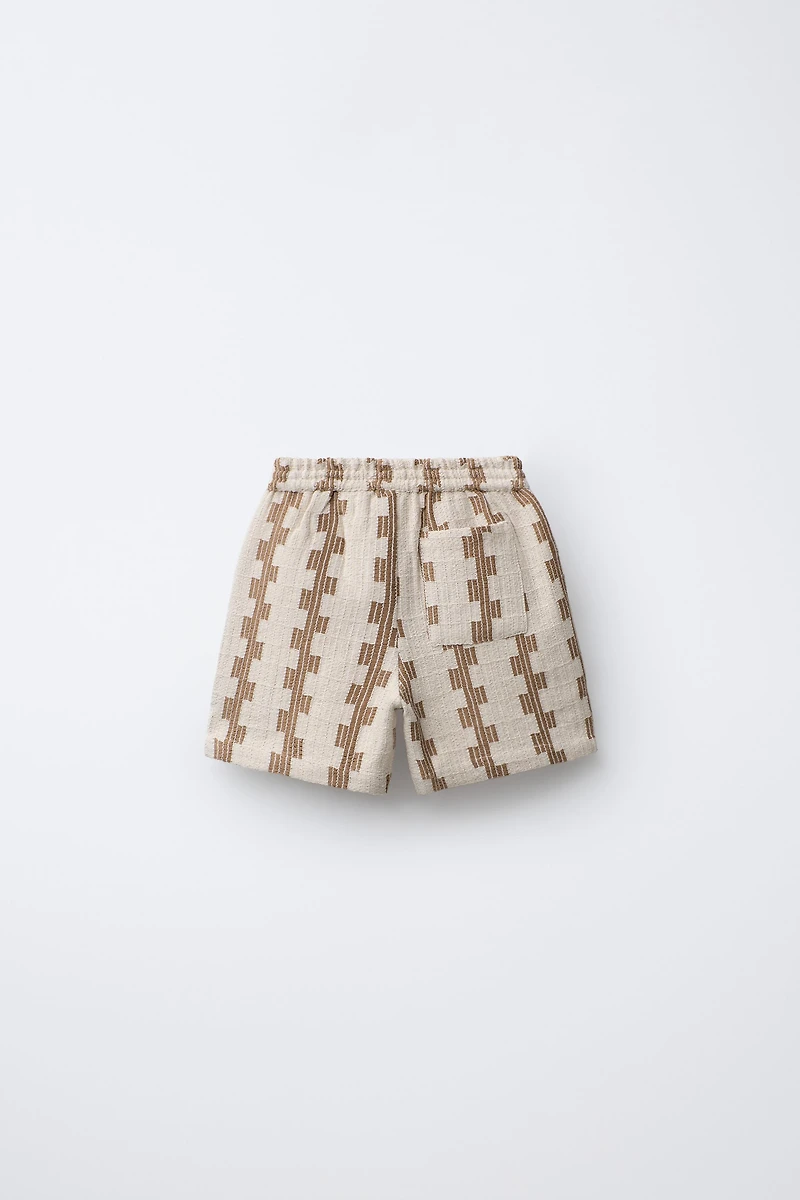 PRINTED TEXTURED SHORTS