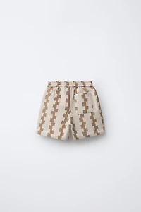 PRINTED TEXTURED SHORTS