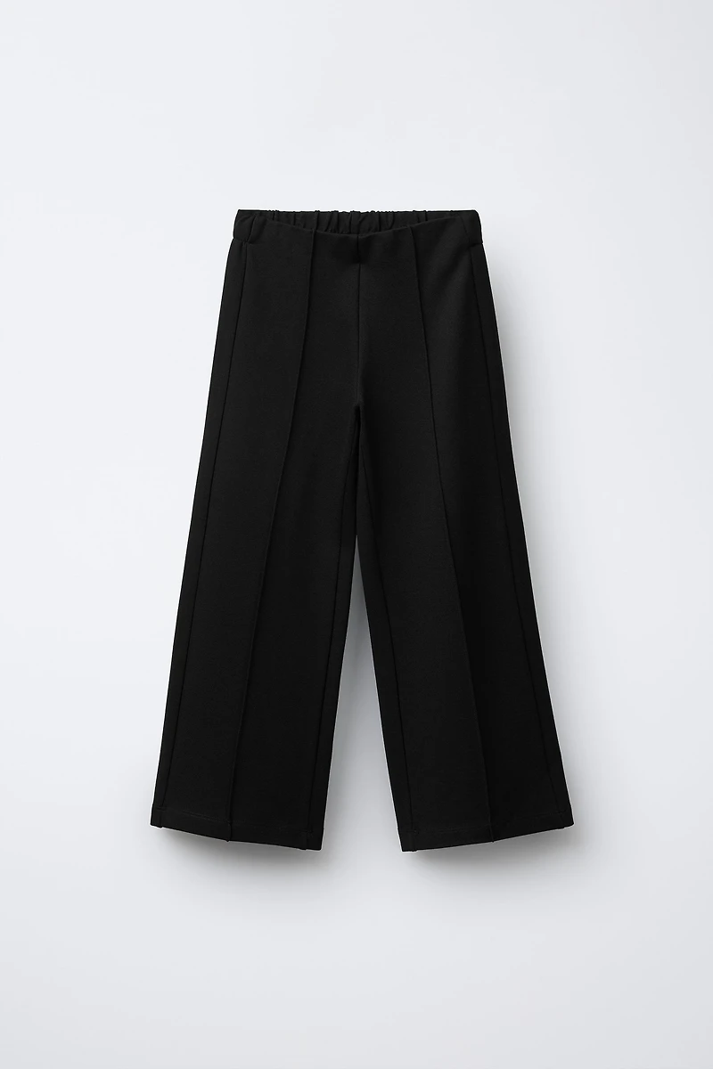 PONTE KNIT WIDE LEG PANTS