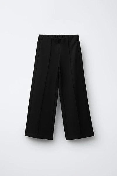 PONTE KNIT WIDE LEG PANTS