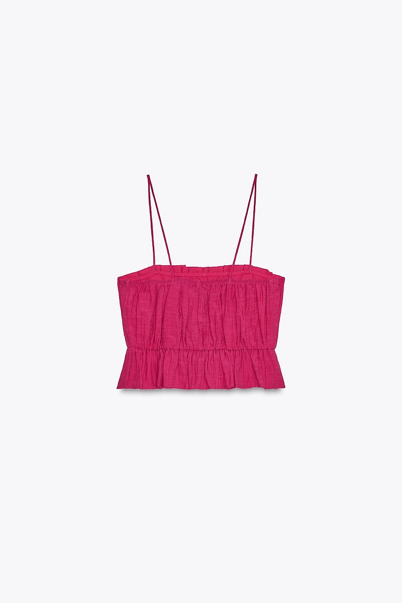 PRINTED ELASTIC CROP TOP