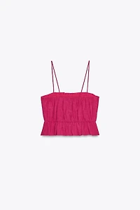 PRINTED ELASTIC CROP TOP