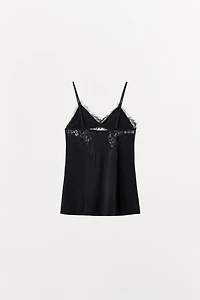 TOP POINTELLE EN DENTELLE