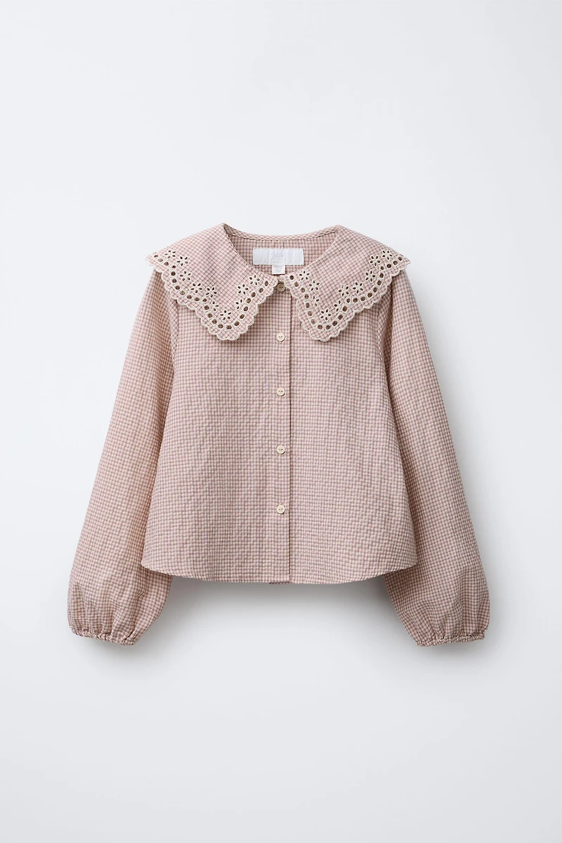 CHEMISE À COL CLAUDINE BRODÉE