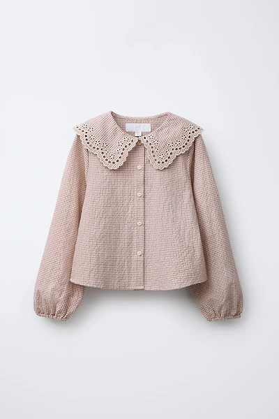 CHEMISE À COL CLAUDINE BRODÉE