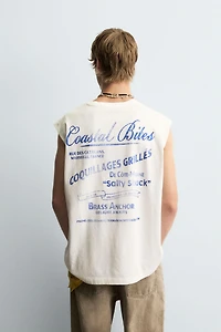 T-SHIRT DÉBARDEUR IMPRIMÉ DÉLAVÉ