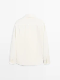 Regular fit cotton blend shirt