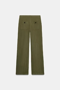 STRAIGHT LEG PIN TUCK PANTS