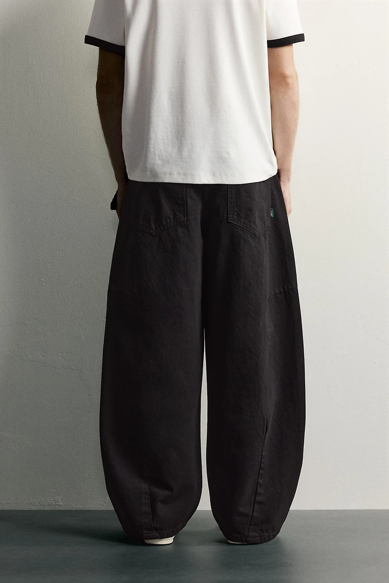 DRAWSTRING BARREL FIT PANTS