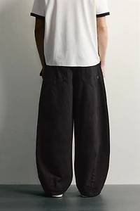 DRAWSTRING BARREL FIT PANTS