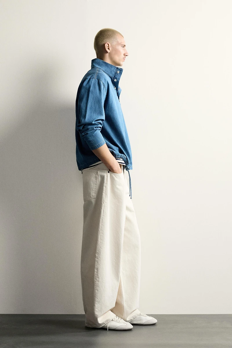 CHEMISE POLO EN DENIM LÉGER DÉLAVÉ