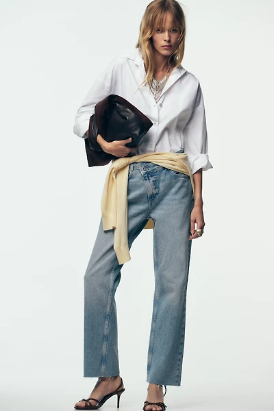 Z.09 STRAIGHT ANKLE HIGH WAIST CROSSOVER JEANS