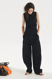 TRF DENIM HALTER TIE TOP