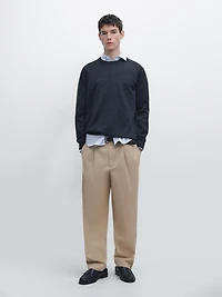 Pull en maille 100 % laine mérinos à col rond