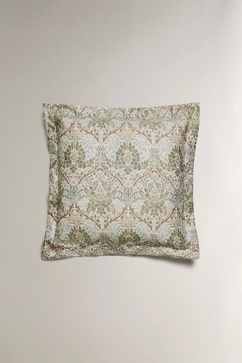 MORRIS & CO. LEAF SATEEN COTTON PILLOWCASE