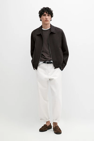 Wool bomber jacket with zip