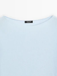 Pull en maille à col bateau