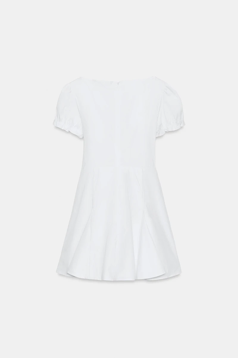 SHORT POPLIN DRESS WITH SLIT