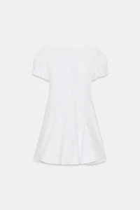 SHORT POPLIN DRESS WITH SLIT