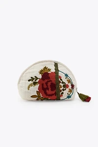 TROUSSE MATELASSÉE BRODERIES FLEURS