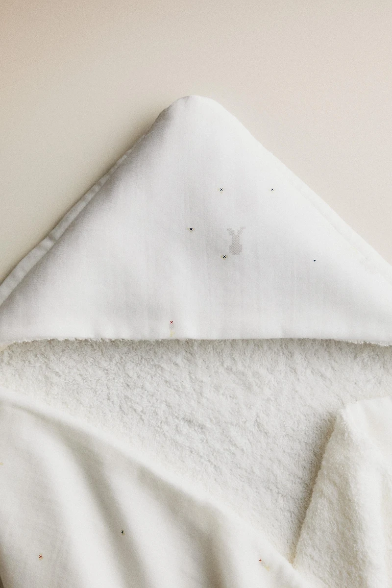 BUNNY CHIFFON HOODED BABY TOWEL