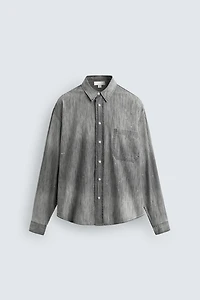 SPLASH-WASHED DENIM SHIRT
