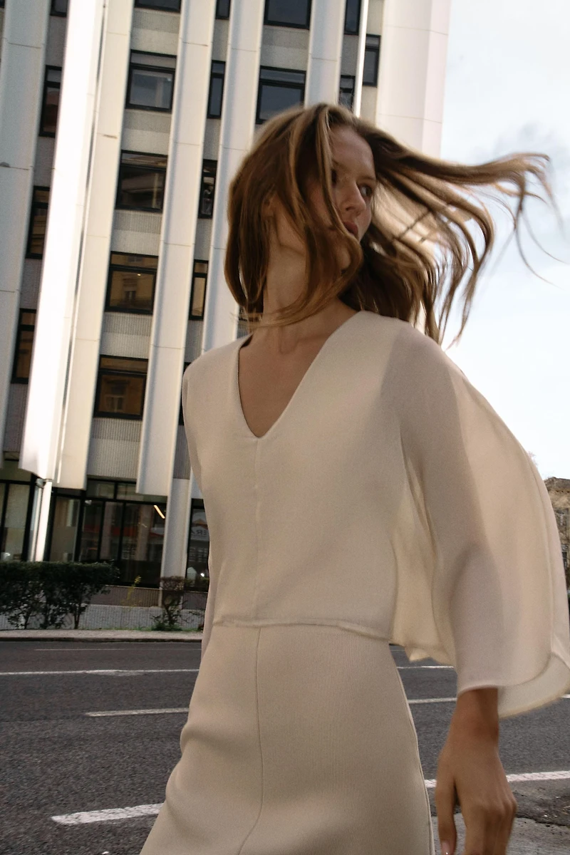 BLOUSE EN MAILLE BIMATIÈRE