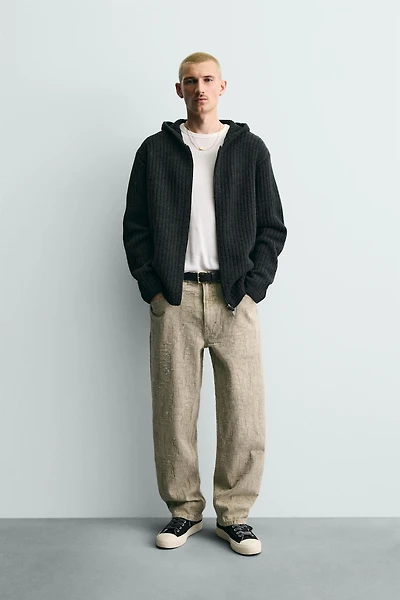 STRAIGHT FIT JACQUARD PANTS