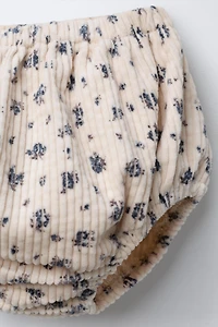 CORDUROY PINAFORE DRESS AND FLORAL UNDERWEAR