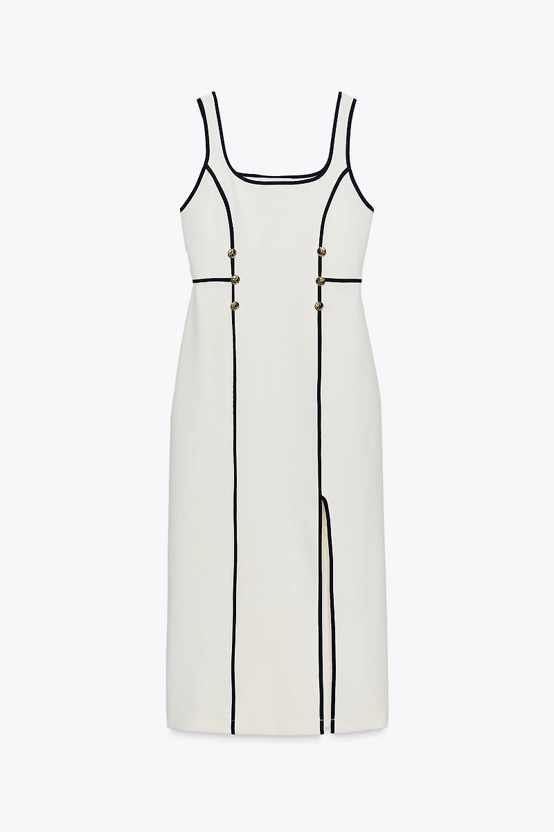 ROBE MIDI LISERÉS CONTRASTE