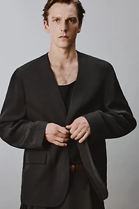 VESTE DE COSTUME SANS REVERS COUPE DÉCONTRACTÉE